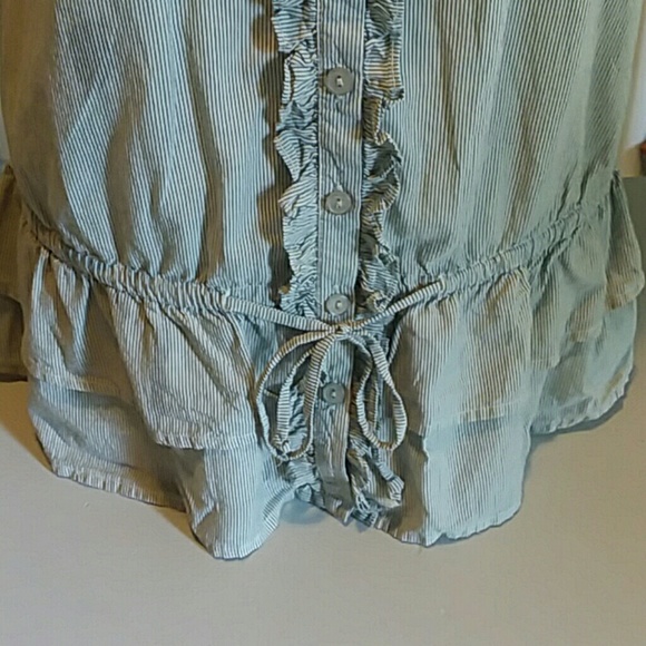 Naked Zebra ruffled camisole striped button - Picture 6 of 7